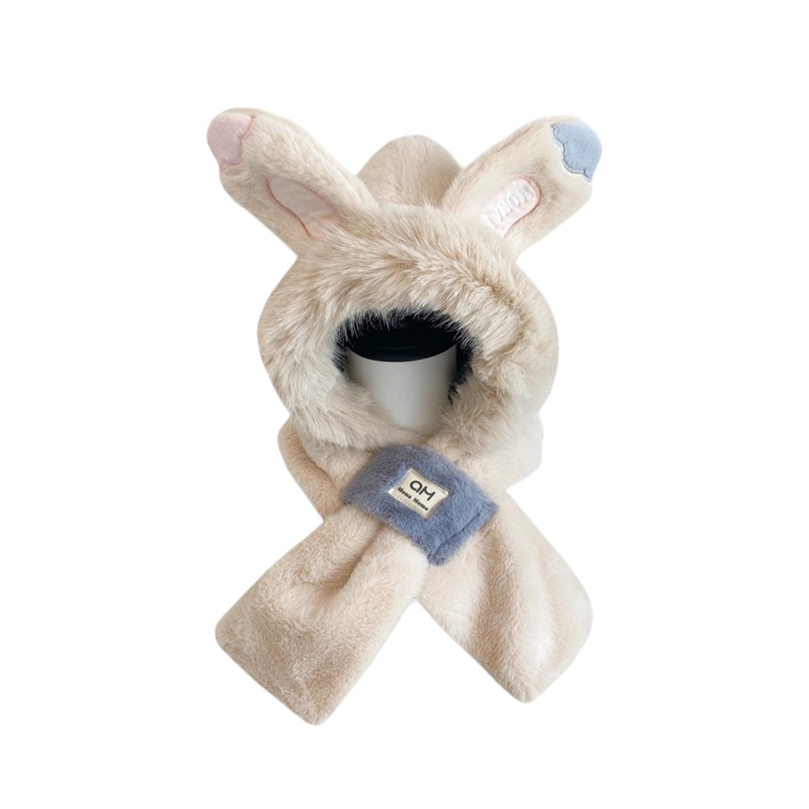 The Style SutraWinter Hat Scarf Comfortable 2 in 1 Beanie Headwear Cartoon Plush Animal Hat Beige|Clothing, Shoes & Accessories | Womens Accessories | Hats-image-23