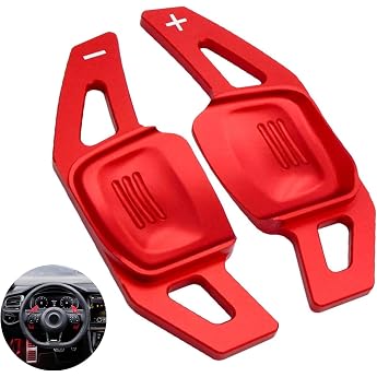 Pack of 2 Steering Wheel Shift Paddles Extension Paddles for VW 2019-2023 Aluminium Alloy Gear Paddle Steering Wheel Gear Knobs Replace for CC Tiguan L Touran L Lingdu Golf7.5 MK7 Golf 8 MK8 Red