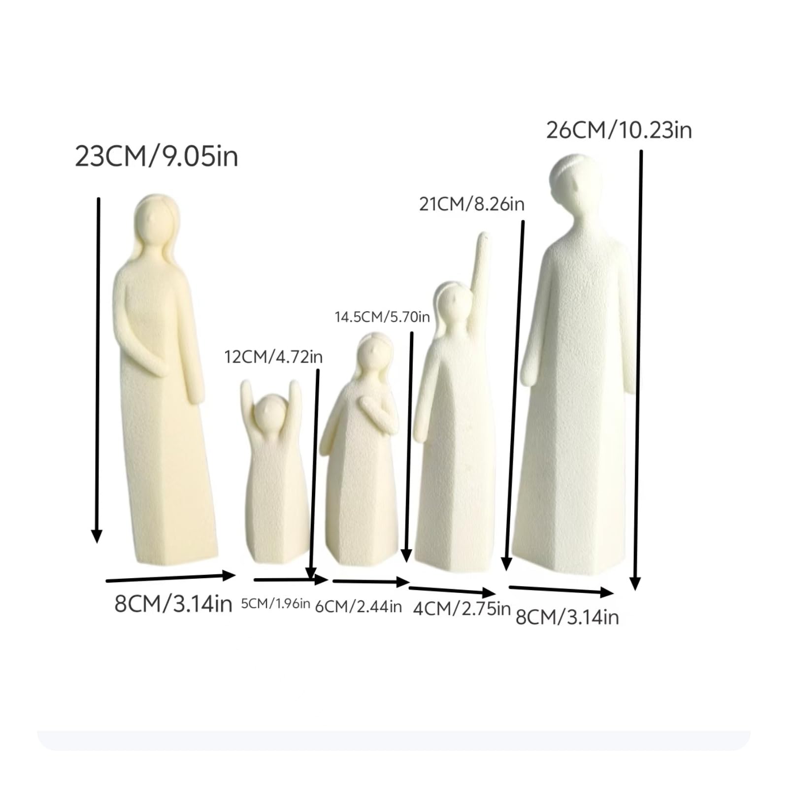 Scultura Concettuale Statua | Effetto Pietra, Minimalista, Scultura con Cinque Figure, per Libreria, Scrivania