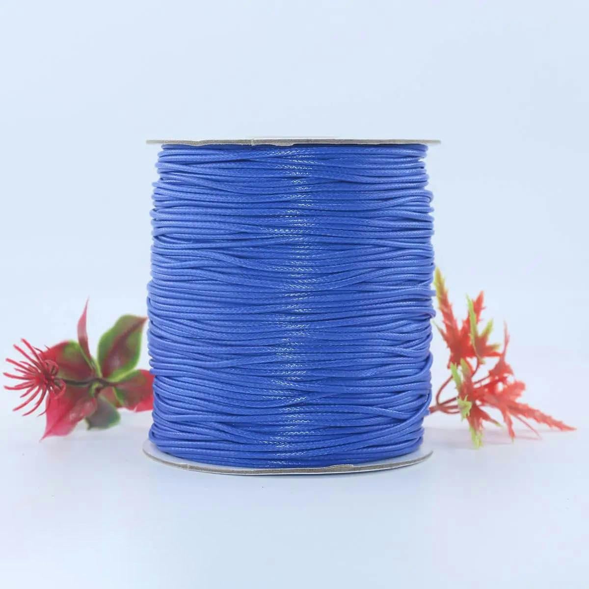Nici do beadingu, 150 m/rolka wielokolorowa woskowana nić woskowana lina pleciona 1,5 mm grubości DIY(Blue)