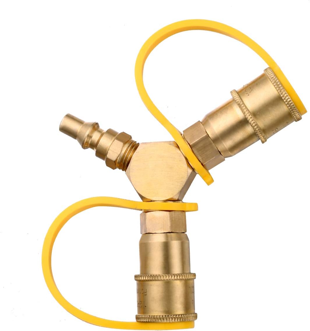 GASLAND 1/4 inch RV Propane Quick Connect Y Splitter Adapter for RV Trailer and