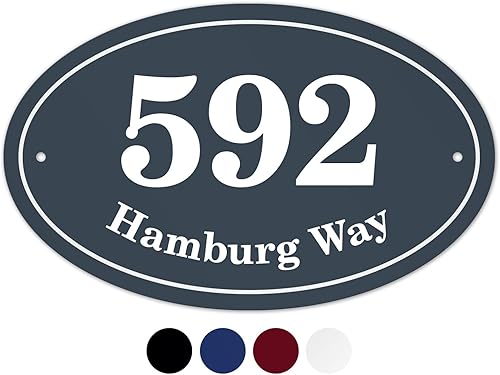 Miniatura 1 de Letrero personalizado para dirección del hogar, letrero personalizado con número de casa, 17.5 x 11 pulgadas, compuesto de aluminio fabricado en