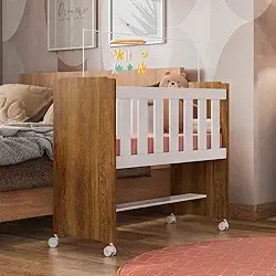 Mini Berço 100% MDF com Colchão Yescasa Branco/Ypê