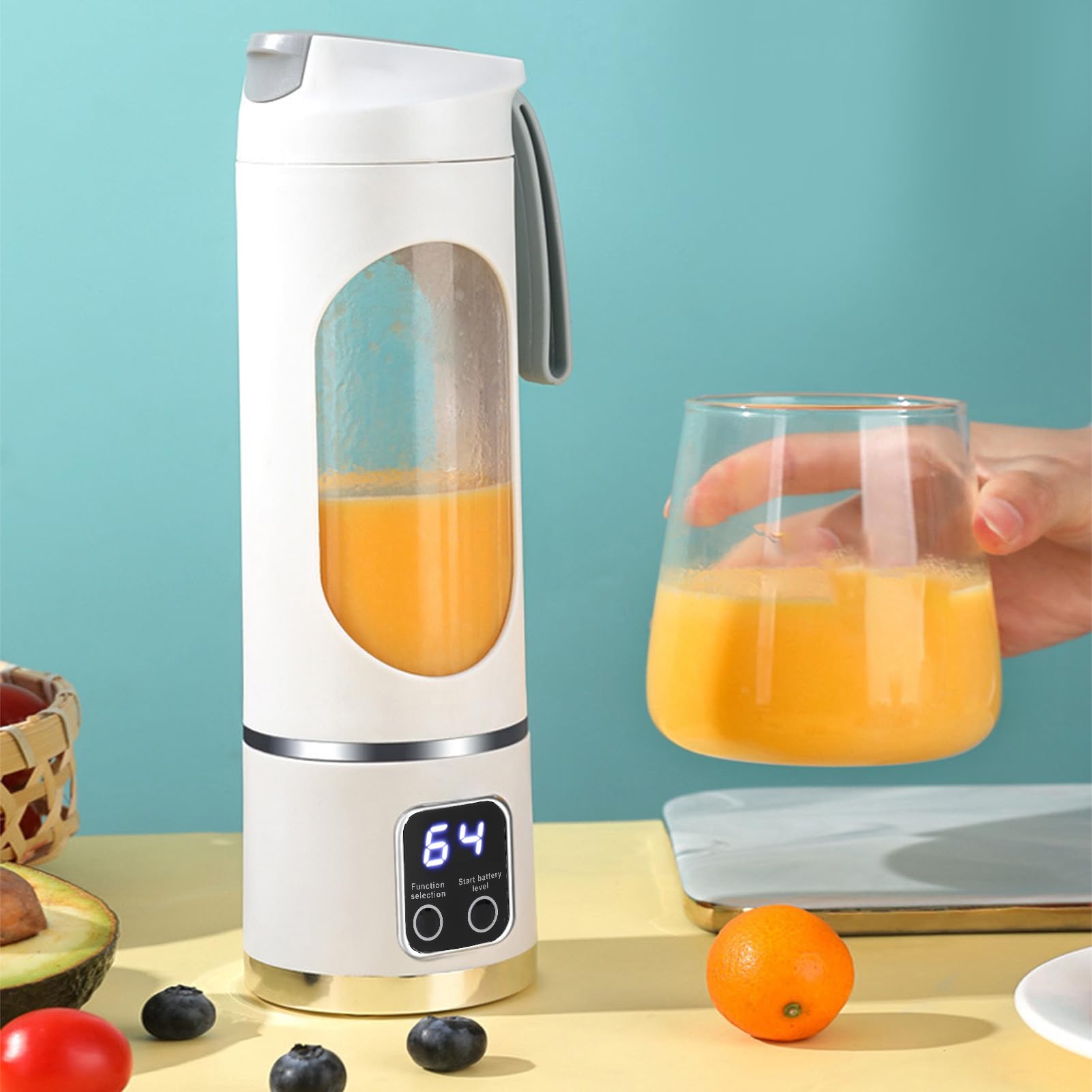 Portable Juicer Cup, Blender multi-fonctions, 450 ml USB puissant puissant pour mélanges puissants Performance de voyage Electric Mini Blender for Home Kitchen Office