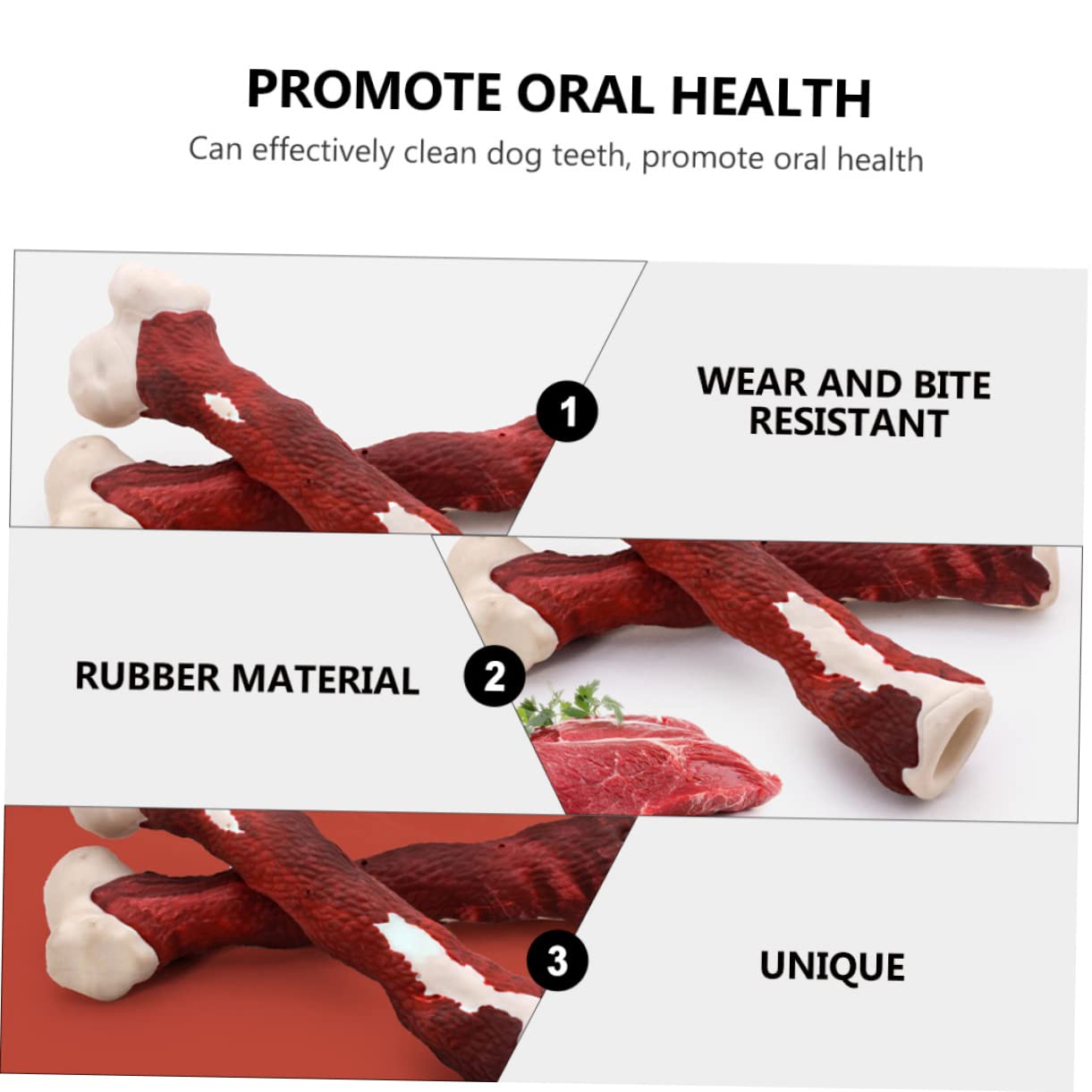 FRCOLOR 2 Huesos masticables para Mascotas Juguete Interactivo para Cachorros en Forma de Hueso Masticar Hueso Juguete Dogman Juguete para Perros Molar Animales pequeños Goma
