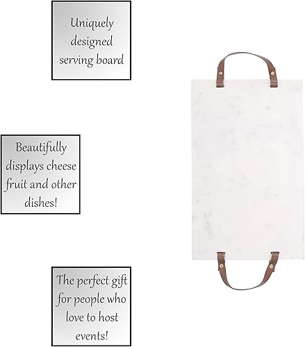 Miniatura 5 de Santa Barbara Design Studio Tabla de servir de mármol de azúcar, 16 x 10 pulgadas, color blanco