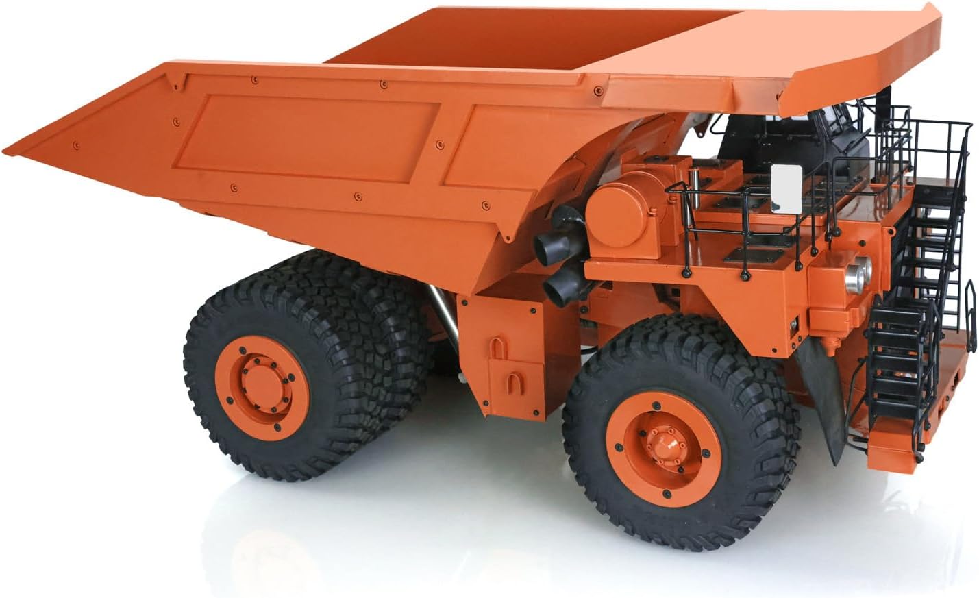 1/20 RC Metal Hydraulic Mine Truck 793D Dumper Model Car I6X Radio Lights Car Hobby for Adult(Orange)