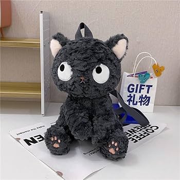 Amazon.co.jp: アホ黒猫可愛い猫ぬいぐるみバッグJKロリータ少女心