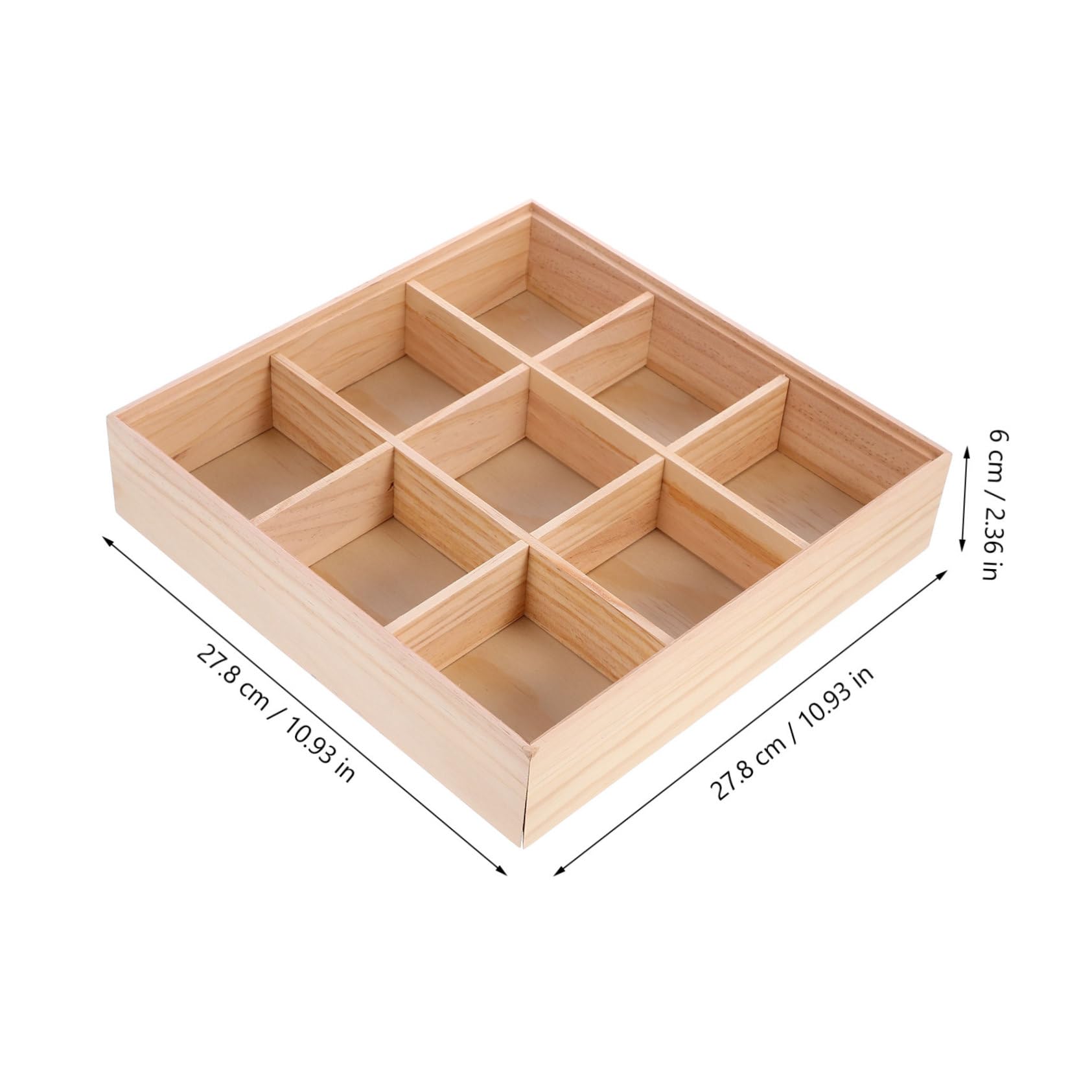 Aufbewahrungsbox mit Fachdesign mit Fächern für Teebeutel und Snacks Holz Multifunktionale Tischbox Braun für Zuhause und Outdoor Picknicks