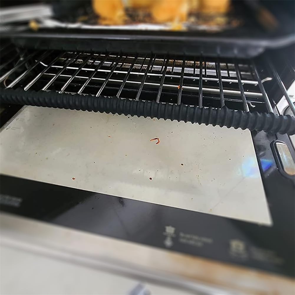 Protectores extra largos para horno, paquete de 2 fundas de silicona resistentes al calor para estante de horno de 14 pulgadas de largo, protector de borde para estante de horno, protege contra 6