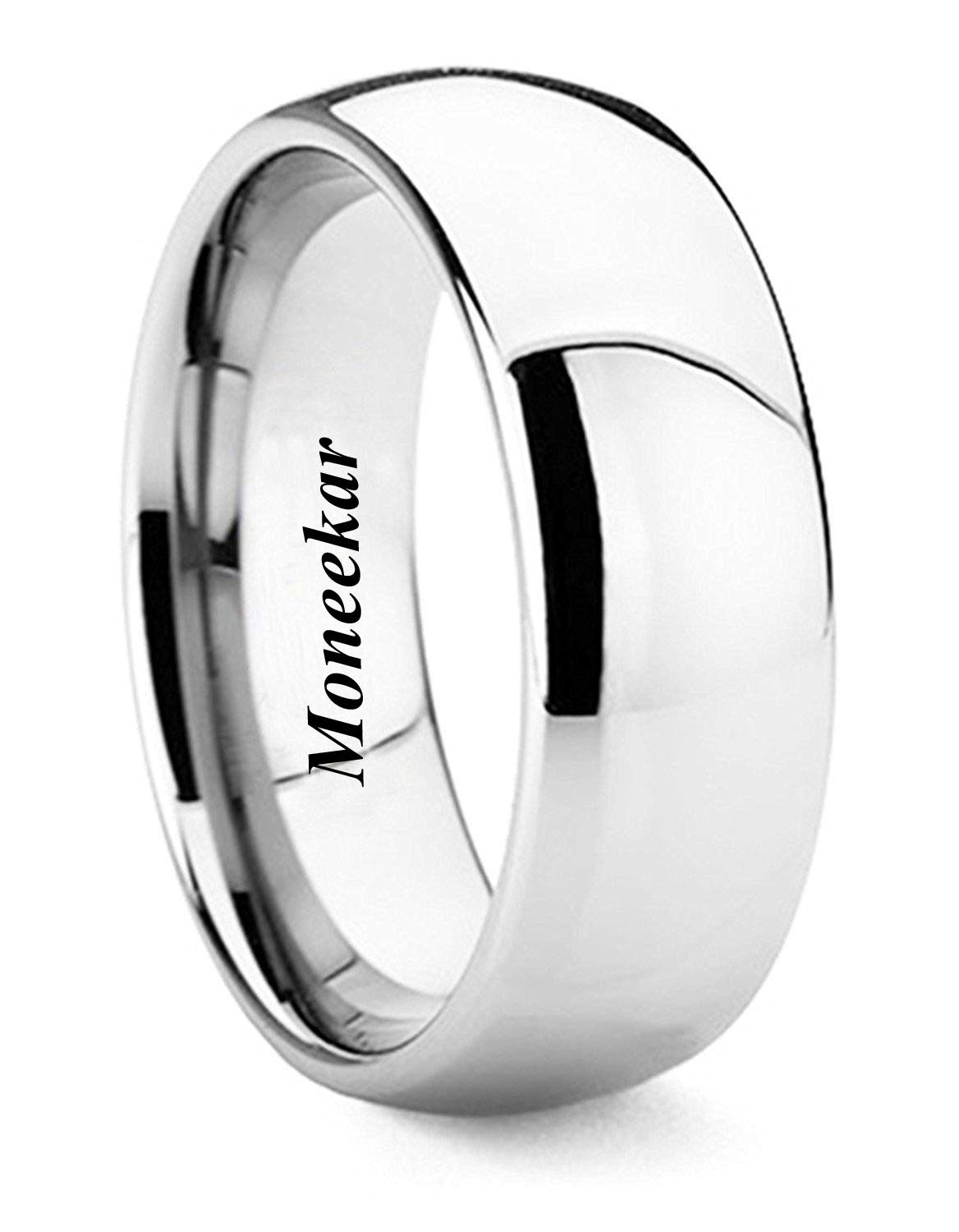 4mm 6mm 8mm Tungsten Wedding Band Ring Plain Dome Polished Size Comfort Fit Size Rings for Mens Women