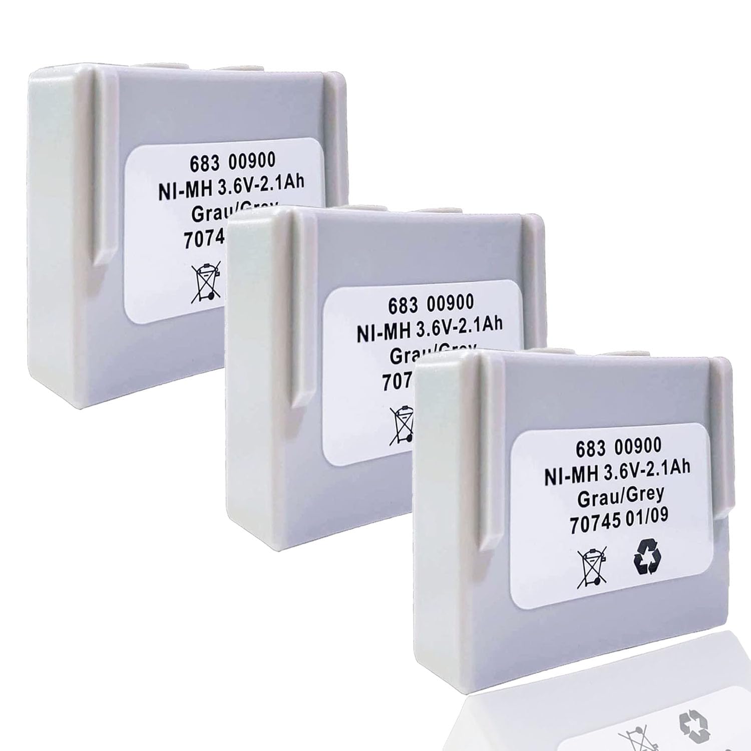 / 3-Pack / 3.6V 68300900 Battery for HETRONIC Remote Control, 2100mAh Rechargeable Ni Mh Battery