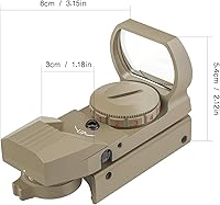 Vista 4 de Feyachi Mira Refleja - Retícula Ajustable (4 Estilos) ¡Tanto Roja como Verde en una Sola Mira!