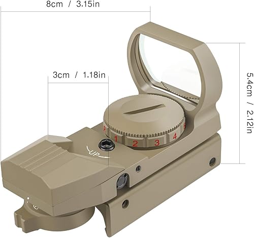 Miniatura 4 de Feyachi Reflex Sight - Adjustable Reticle (4 Styles) Both Red and Green in one Sight!