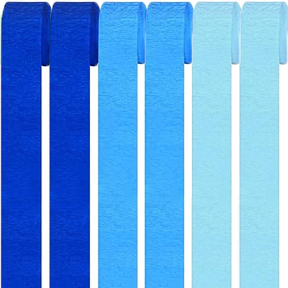 6 Rolls Crepe Paper Streamers, Blue Crepe Paper Roll Streamer, 4.5cm*25m Paper Craft Crepe, Background Snakes Paper for Birthday, Party Decorations, Wedding Decorations (1.8 Inch x 82 Ft/Roll) — image 1