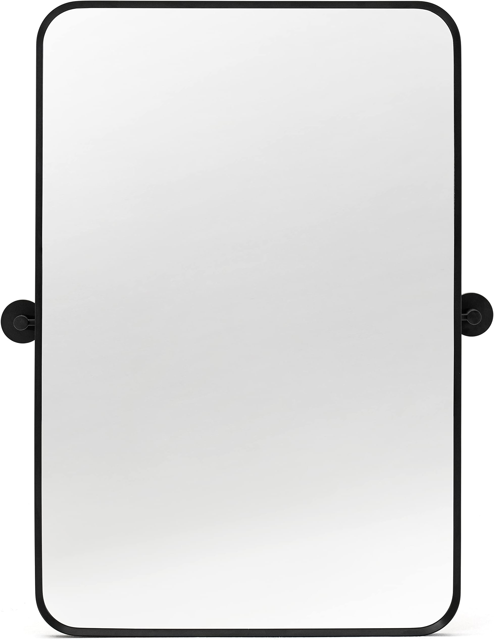 20" x 30'' Pivot Rectangle Bathroom Mirror Tilting Beveled Black Metal Framed Vanity Mirrors for Wall (20" x 30", Matte Black)
