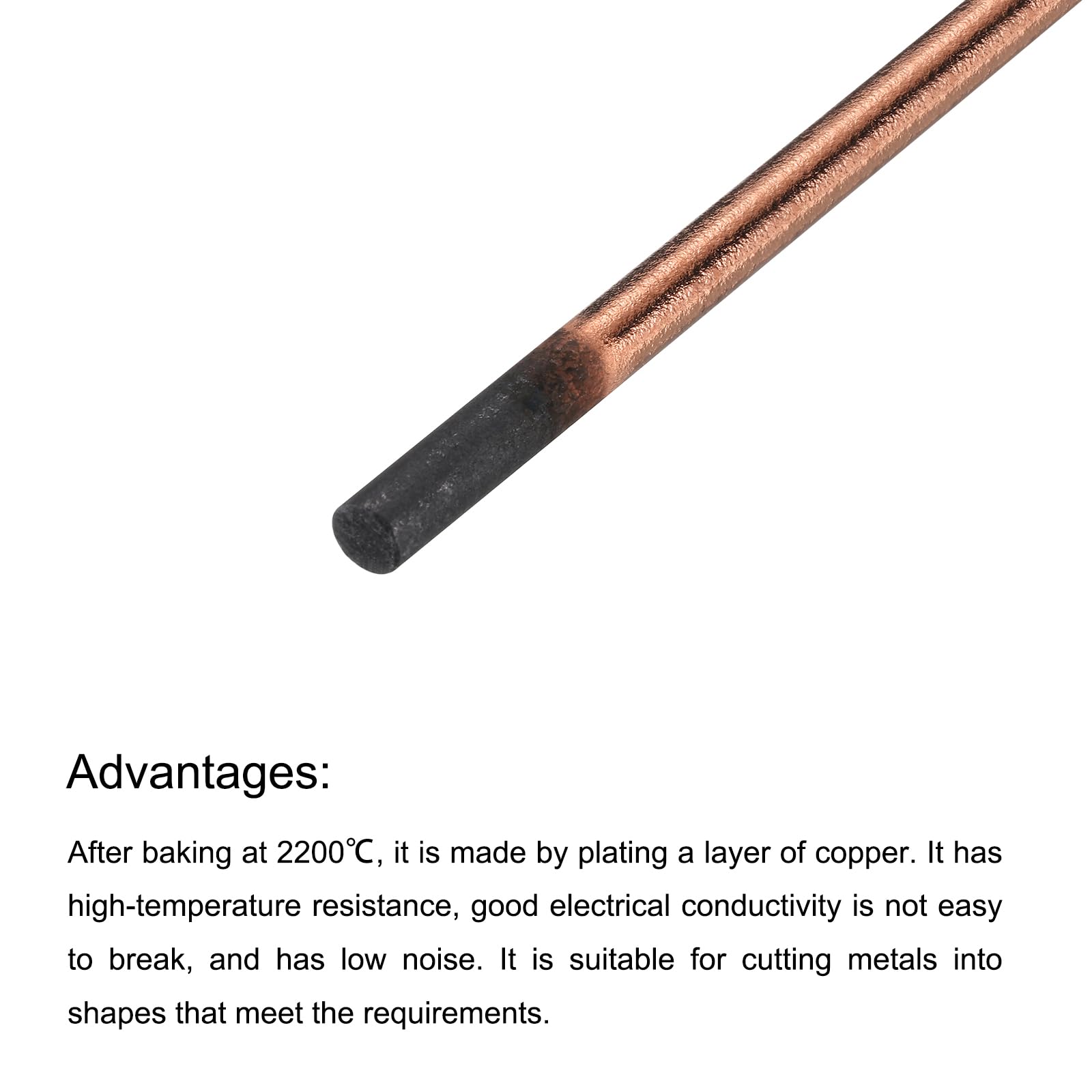 PATIKIL 20pcs 6mmx305mm(1/4"x12") Carbon Arc Air Gouging Rods Copper Graphite Coated Gouging Electrode Rods for Welding - Image 4