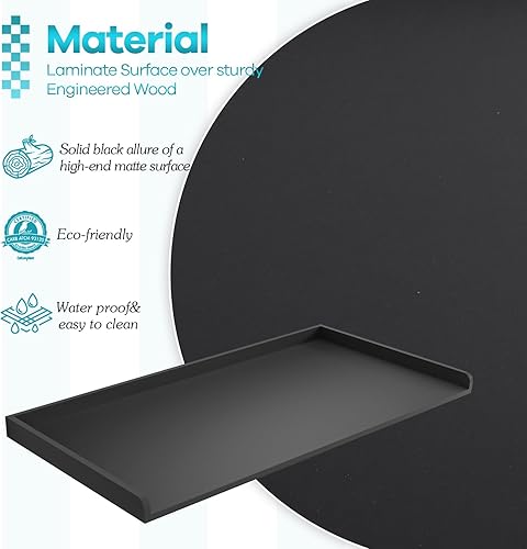 Miniatura 5 de Kaboon Lavadora secadora solo encimera, encimera de melamina con rieles de borde, 27.5 pulgadas de profundidad x 54 pulgadas de ancho, organización