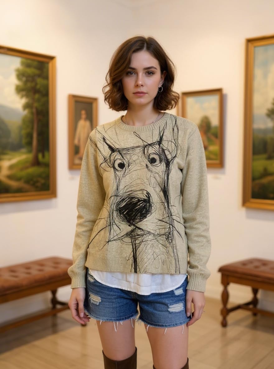 Akivide Women's Novelty Floral and Animal Printed sweatshirt, Casual Loose Fall Round Neck long Sleeve Pullover Tops