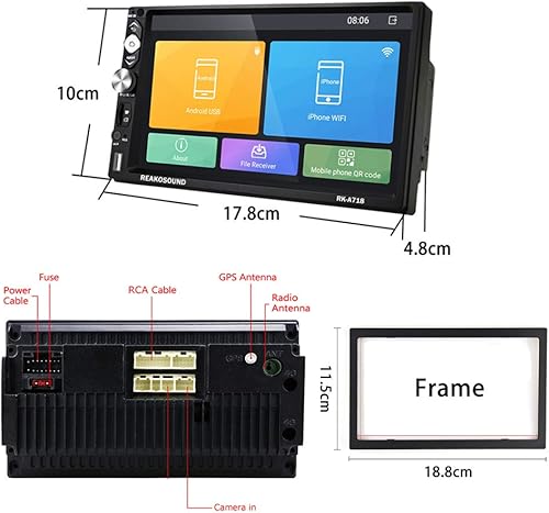 Miniatura 10 de Hikity Estéreo Android para automóvil de 10.1 pulgadas, pantalla táctil, radio de coche, receptor de audio de coche de doble DIN con navegación