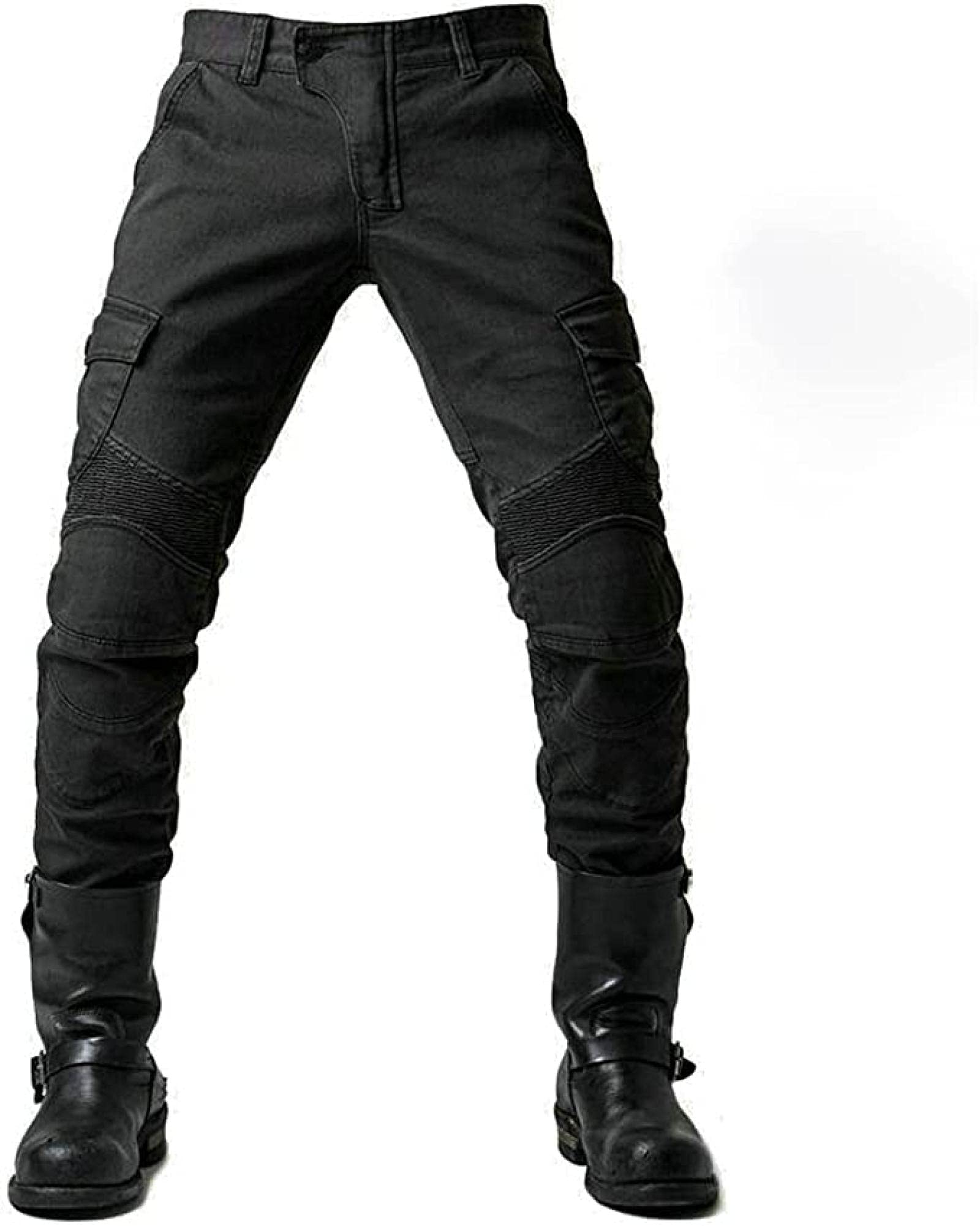 Motorradhose,Schutzhose,Herren,Motorradjeans,aus atmungsaktivem, verschleißfestem,mit 2 Paar Protektoren an Hüfte und Knie, abnehmbare Pads