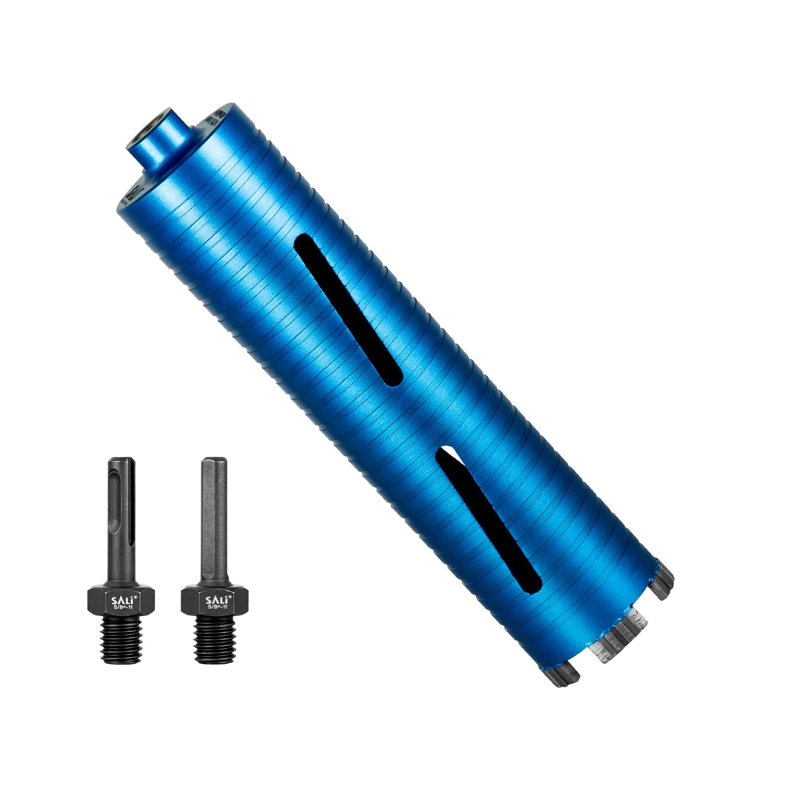 SALI Diamond Core Drill Bits 2 3/4" Diameter 10"/254mm Drilling Depth 5/8-11" Thread Core Bit Turbo Laser-Welded Segments for Cured Concrete with, Brick, Block, Masonry, with Two Adapters