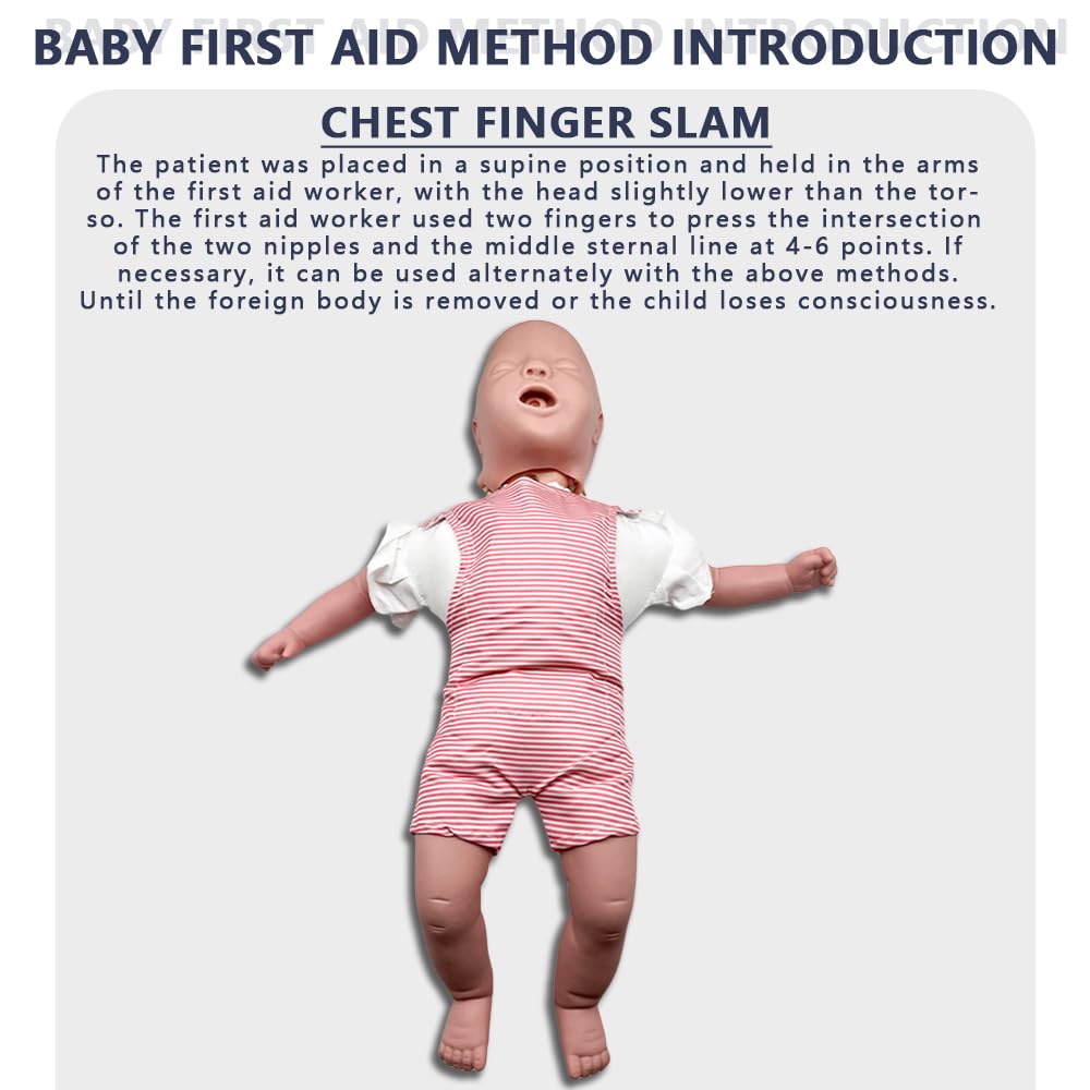 Professionelle Säuglings-Atemwegsobstruktion & CPR Manikin, Baby-Erste-Hilfe-Trainingsmodell für Notfallübungen, lebensgroße PVC-Stillpuppe