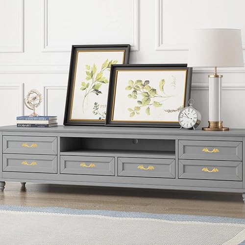 Miniatura 2 de Fvstar Paquete de 10 manijas antiguas de tocador, tiradores de gabinete de cocina, tiradores dorados de cajón de 2.5 pulgadas de agujero a agujero,