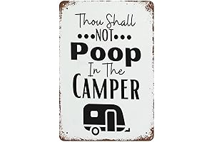 Thou Shall Not Poop in The Camper Funny Novelty Metal Sign Retro...