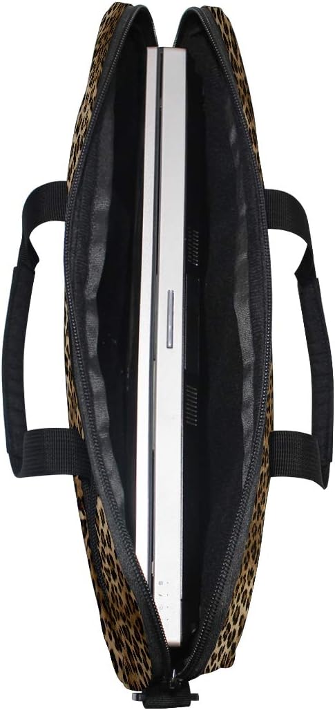 Vintage Animal Leopard Print 13 13.3 14 Inch Laptop Shoulder Messenger Bag Case Sleeve Briefcase with Handle Strap for Men Women