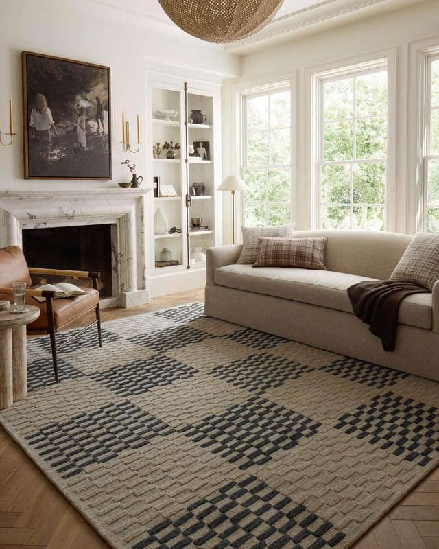 Image of Modern Abstract Hand Tufted Wool Floor Carpet for Home decore Living Room|Home and Bedroom & Hall 2x6 feet (60 x 120cm) Camel H16