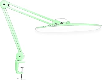 - Neatfi XL LED Desk Lamp with Clamp, 2200 Lumens, 24W, 20-Inch Wide Head, Dimmable 4 Brightness Levels, Task Light for Home Office, Crafts, Workbench (Non-CCT, Midnight Green)