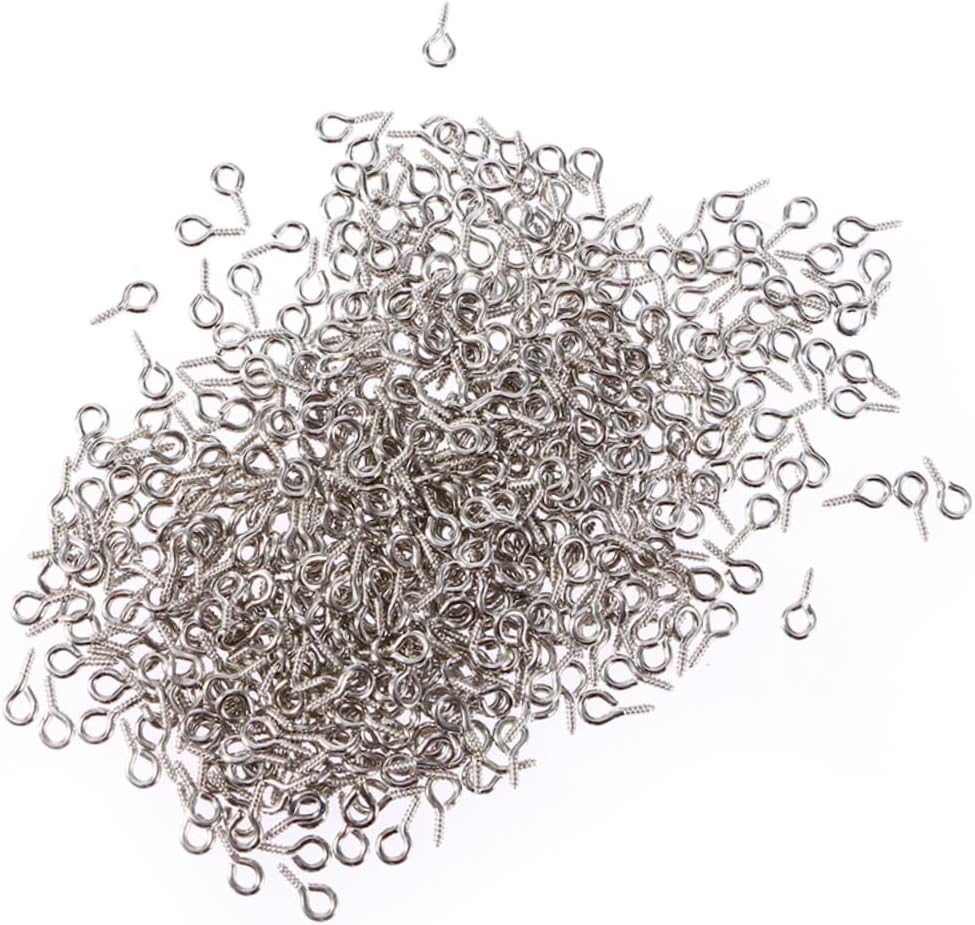 300Pcs Creative Screw Eye Pins for DIY Jewelry Making Durable Silver Accessories Fashion Jewelry Screws for Necklaces and Charms Easy to Use and Strong Structure