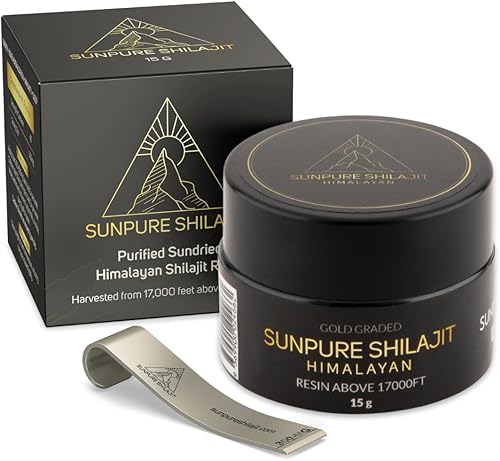 Miniatura 2 de Shilajit del Himalaya grado dorado por encima de 17000 pies, 0.53 oz purificada y orgánica 45 días de resina Shilajit secada al sol, 85 + minerales