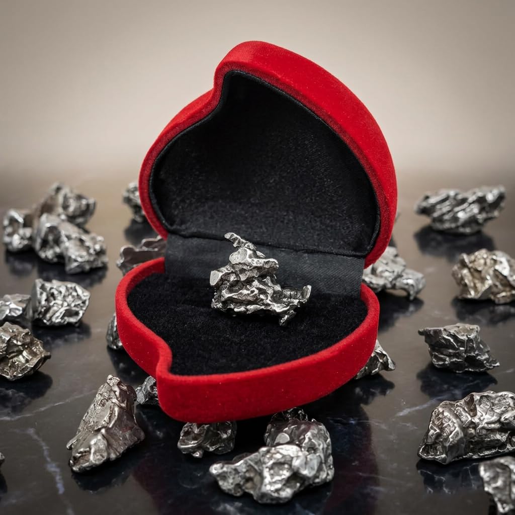 Makai Stella Cadente In Meteorite Autentica Con Certificato Di Autenticità Confezione Regalo Biglietto Individuale Personalizzabile Con Dedica (Scatola A Cuore Con Certificato Personalizzabile)