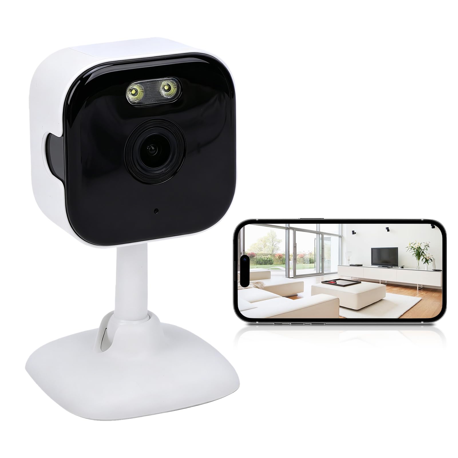 Wewnętrzna Kamera Bezpieczeństwa, Kamera dla Zwierząt 2K 3MP AI z detekcją Ruchu 2-kierunkowy DźWięk 2.4G 5G Wi Fi do Elektronicznej Niani Bezpieczeństwo w Domu, Obsługa Widoku (wtyczka UE)