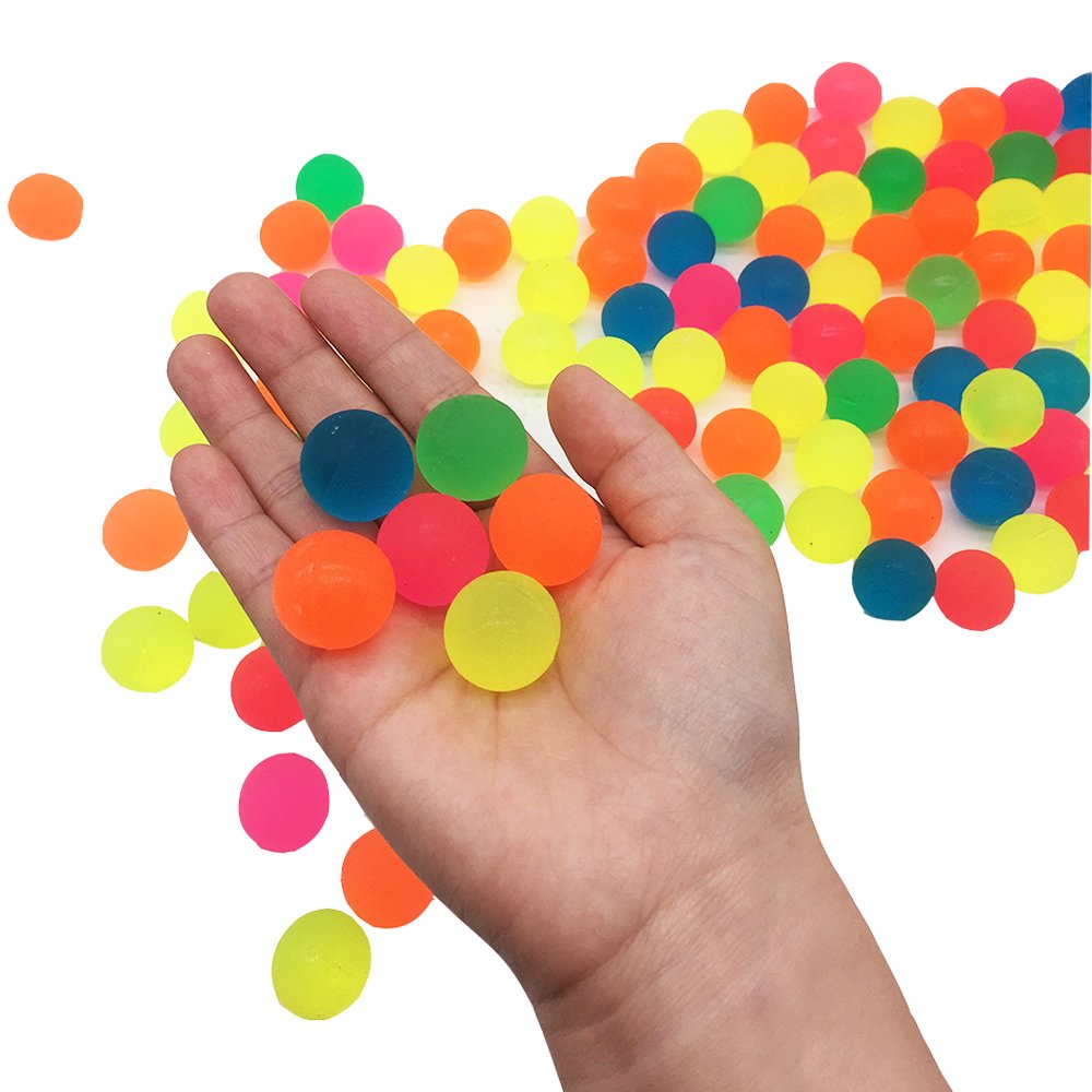 Paquete de 100 bolas rebotantes, colores surtidos, bolas de rebote de color sólido para jugar y premiar a los niños