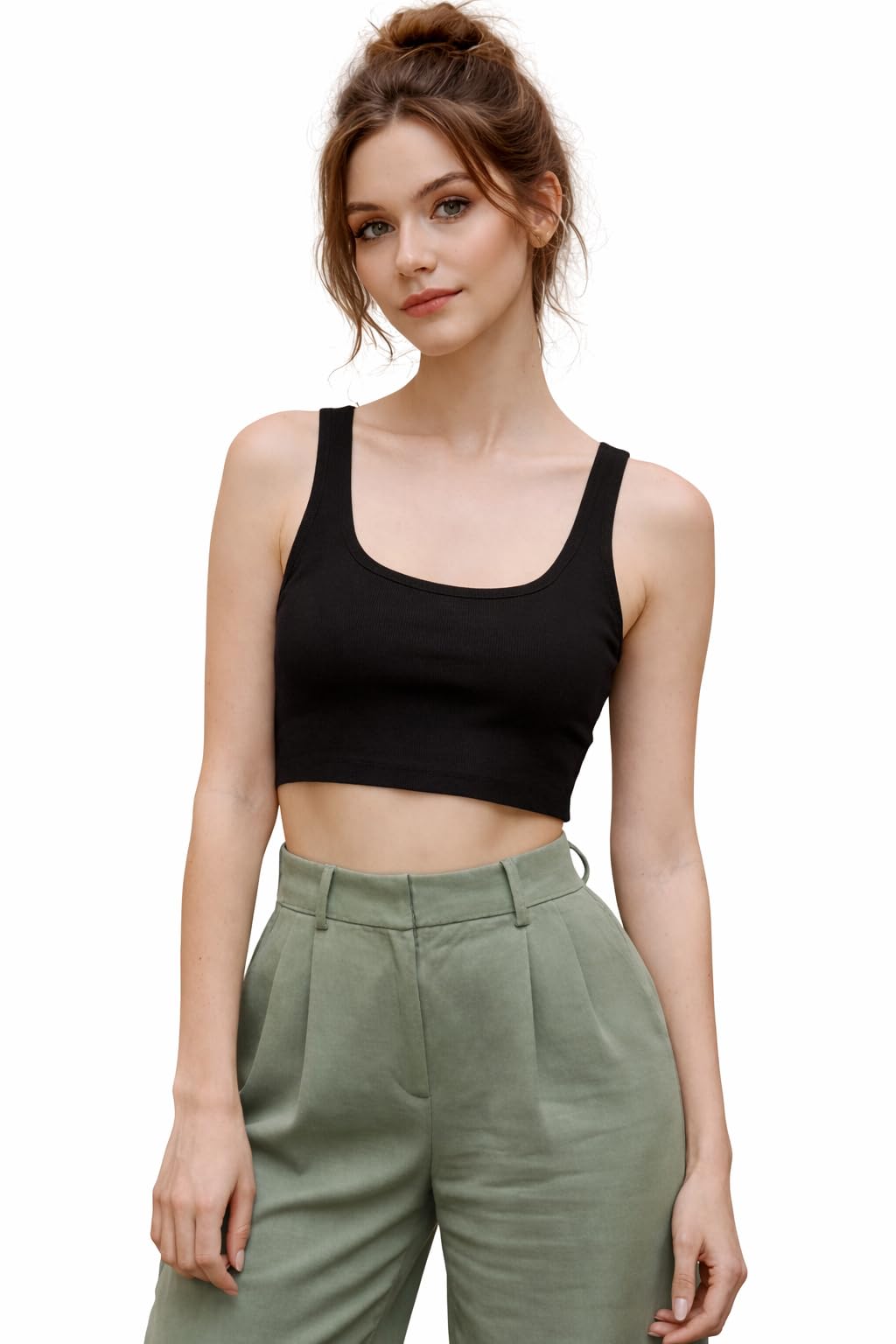 keri perry Tops for Women Crop Top for Women's Tank Activewear Tee Sports Casual Square Neck Cotton Camisole-picture-17