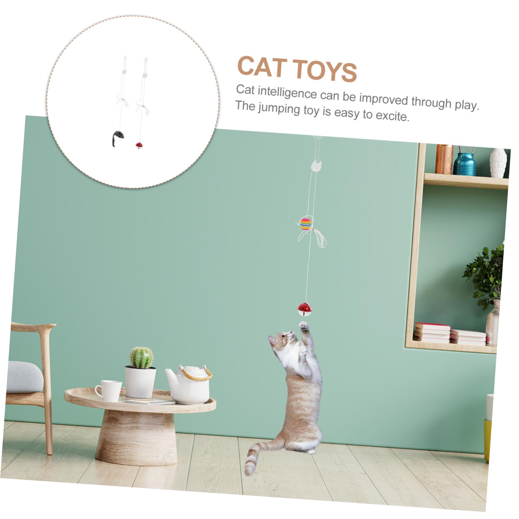 minkissy 10 Sets Katzenspielzeug Interaktives Katzenspielzeug Hängeseil Lustiges und Interessantes Katzenspielzeug für Hauskatzen Sicher und