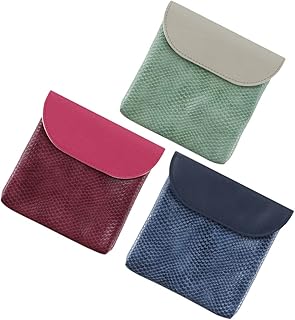 GLEAVI 3pcs Napkin Storage Bag Small Tampon Holder Small Period Bag Reusable Holder Pu Handbag Portable Reusable Tampon Holder Compact Period Bag Button Holder