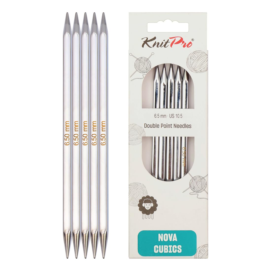 KnitPro Nova Cubics Double Pointed Needles 6" (15cm) | 6.50mm