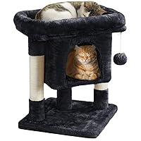 Yaheetech Tiragraffi Albero per Gatti con Posatoio Grande Graffiatoio per Gatti 40,5 x 40,5 x 59 cm Nero