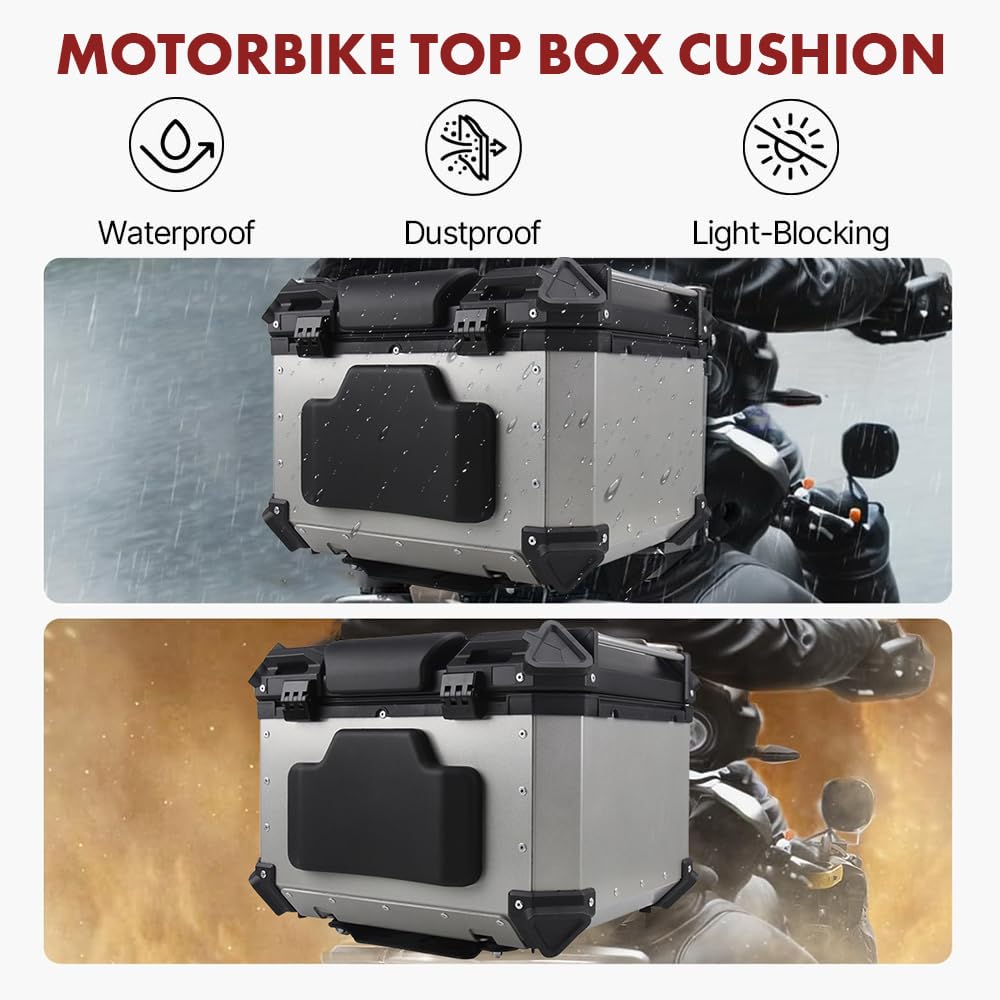 Jadeshay Schienale per Bauletto Moto, Schienale Passeggero Baule Valigia Posteriore, Universale Pelle PU Bauletto Autoadesivo Schienalino, (Stile Ordinario)