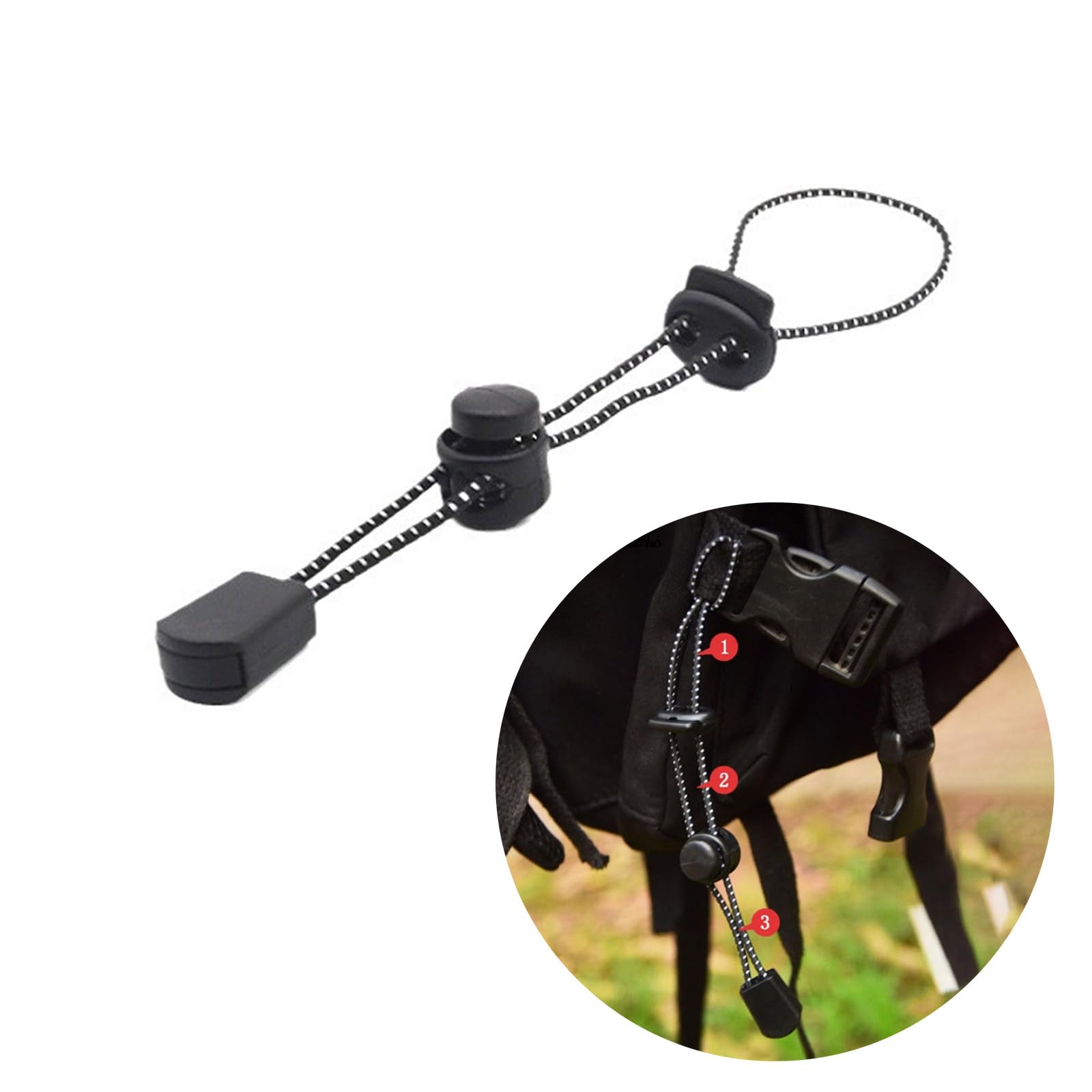 SHIUCS Backpack Elastics Rope Fixing Buckle Adjusted Walking Hikings Rod Fixing Buckle Rope Backpack Hikings Stick Fixing Rope