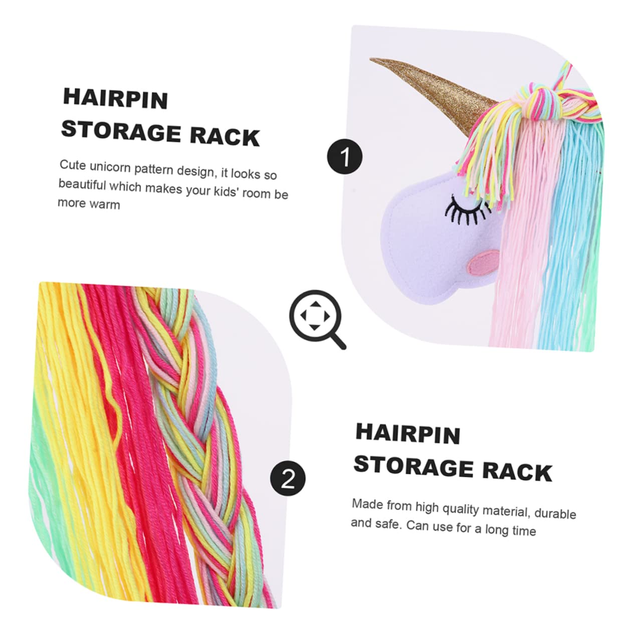 HANABASS 2Pcs Unicorn Hair Clips Holder Wall Hanging Organizing Rack for Decorative Barrette Accessory Lightweight and Durable Design for Hair Bows Headbands and Clips Storage