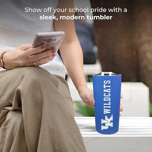 Miniatura 325 de Campus Colors Vaso de acero inoxidable de la NCAA perfecto para el día del partido, 18 onzas, doble pared, mantiene las bebidas perfectamente Azul