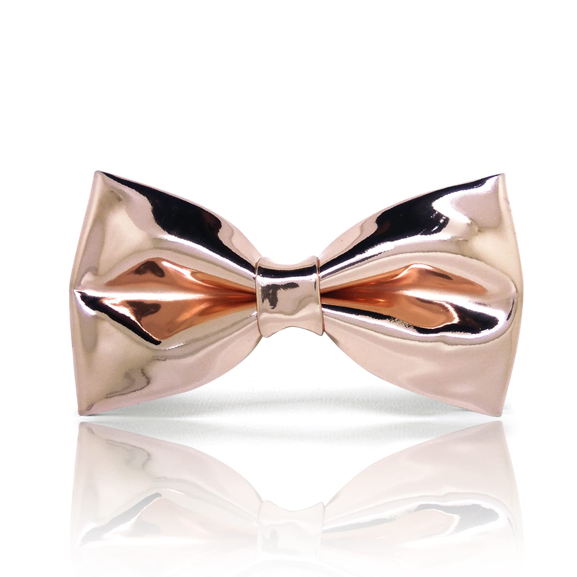 Rose Gold Sparkling pre-tied bow tie for men women | bow tie with Rose Gold Mirror shinny fabric (Rose Gold Bow Tie)