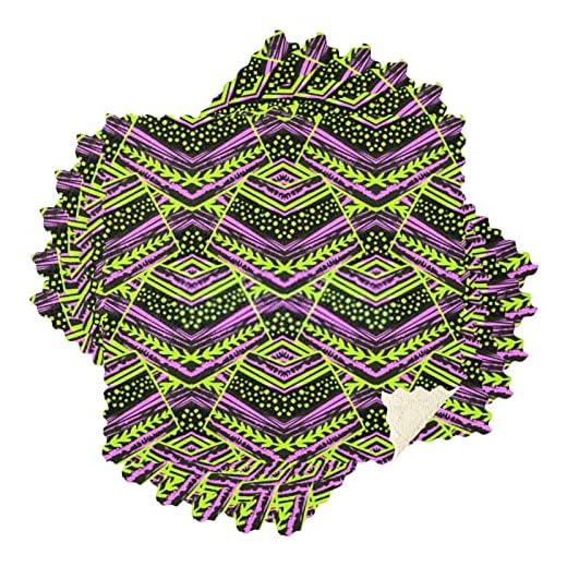 Köksdiskhanddukar 11" Set med 6 dubbla lager Superabsorberande sömlösa randiga blommor geometriska mönster Tryck Disktrasor Handdukar Disktrasor kökshanddukar för köksbadrum