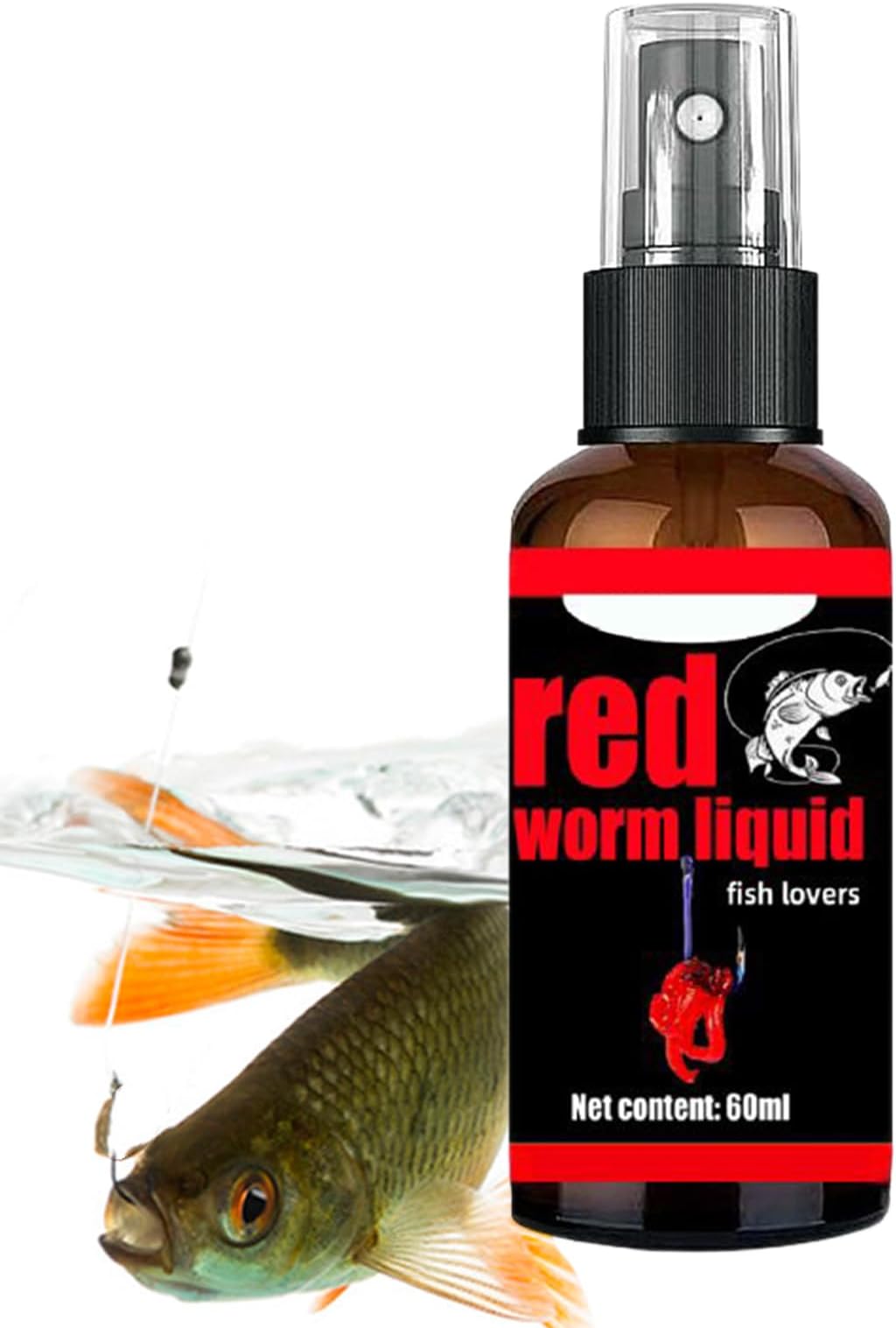 Red Worm Liquid | 60ml Red Worm Additive Spray,Angling Additive Bait | for Catfish Carp Trout Cod Freshwater River Reservoir Outdoor