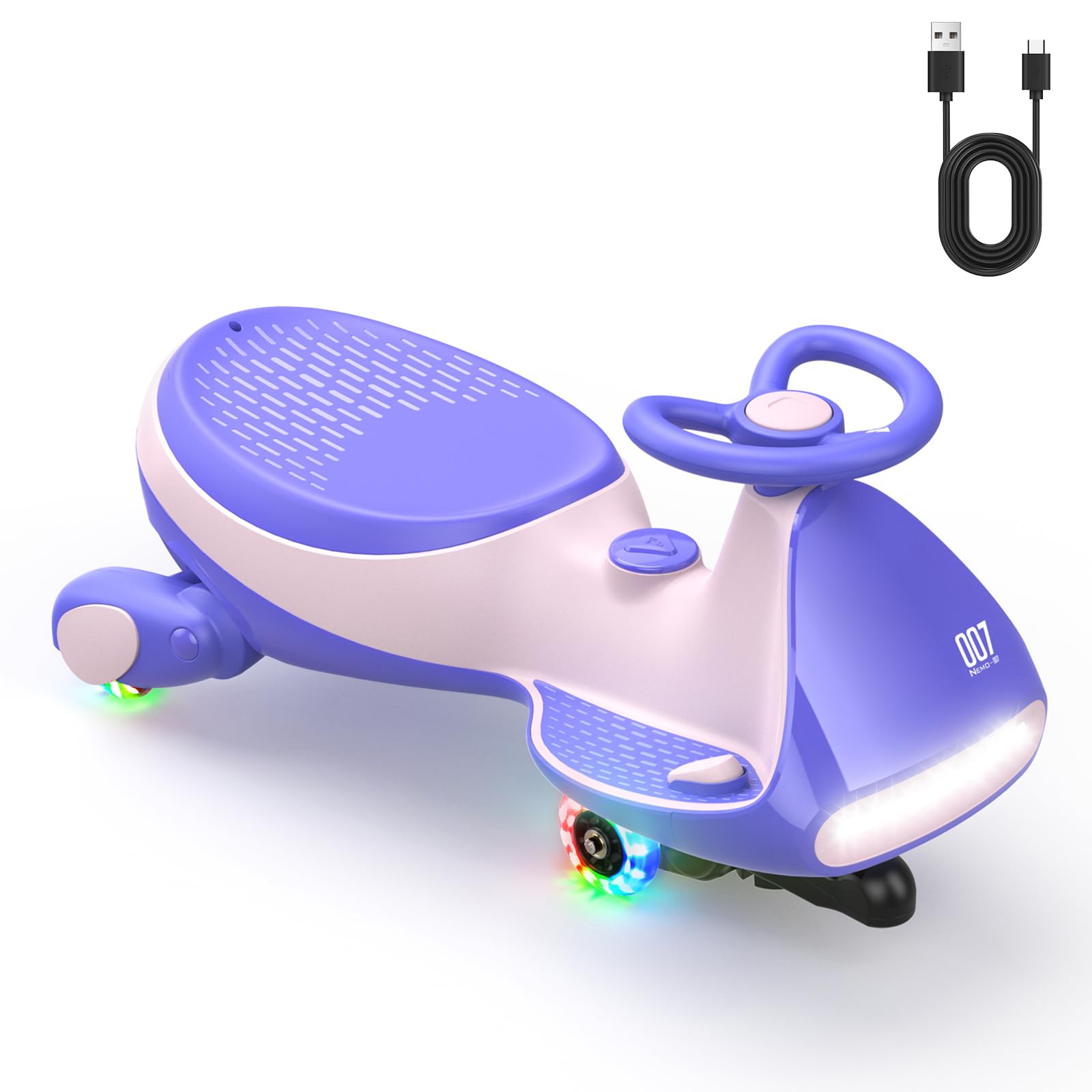 FanttikRide N7 Pro 12V Electric Ride On Car for Kids, 2-in-1 Electric & Foot-Powered Modes, Anti-Tip Design, 2 Speeds, Flashing Wheels, Bluetooth, USB-C Charging, Up to 68 kg, Pinkish Purple โ image 1